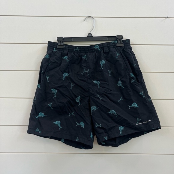 Columbia Black and Green Swim Trunks Lightweight Casual Fit - Picture 1 of 6